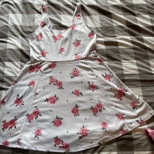 White Rose Floral Dress